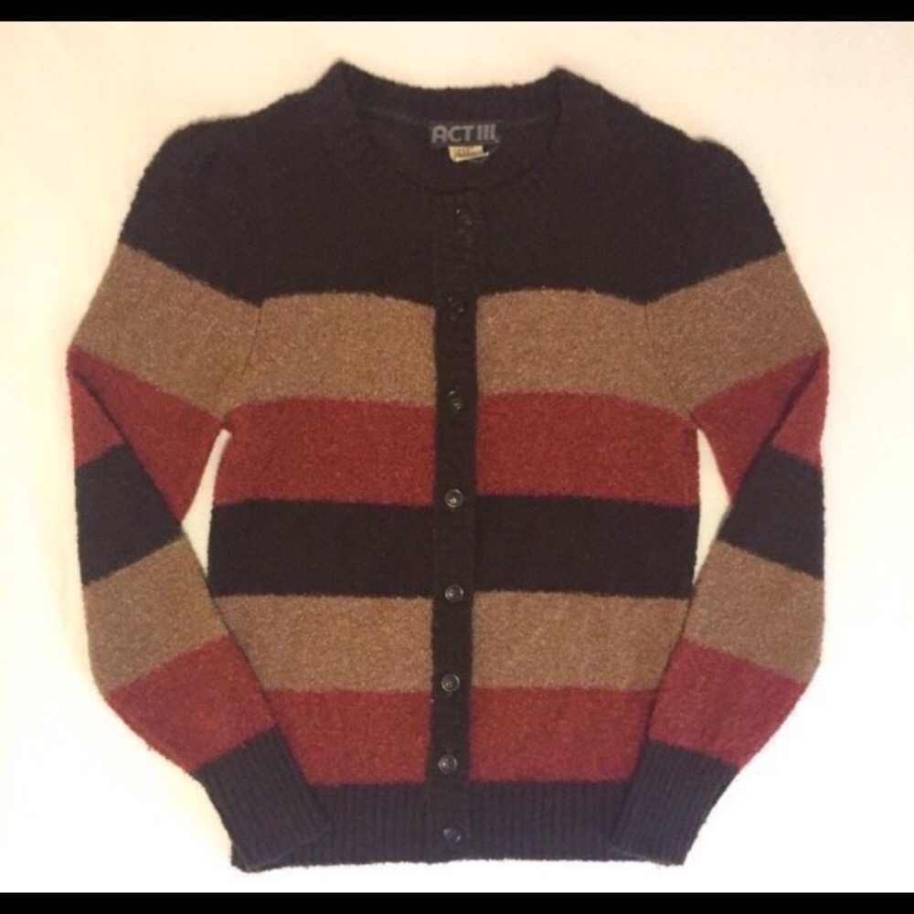 Act iii Vintage 1970's Striped Block Cardigan S